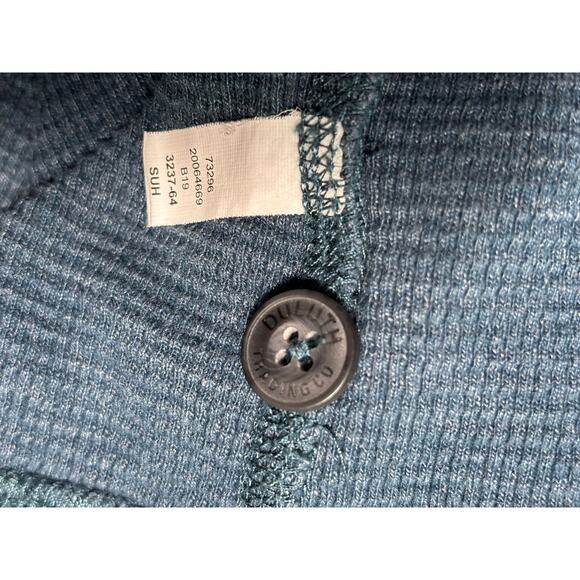 Duluth Trading Co. Burly Thermal Henley Shirt Mens Size L Trim Fit Waffle Knit - Picture 4 of 6